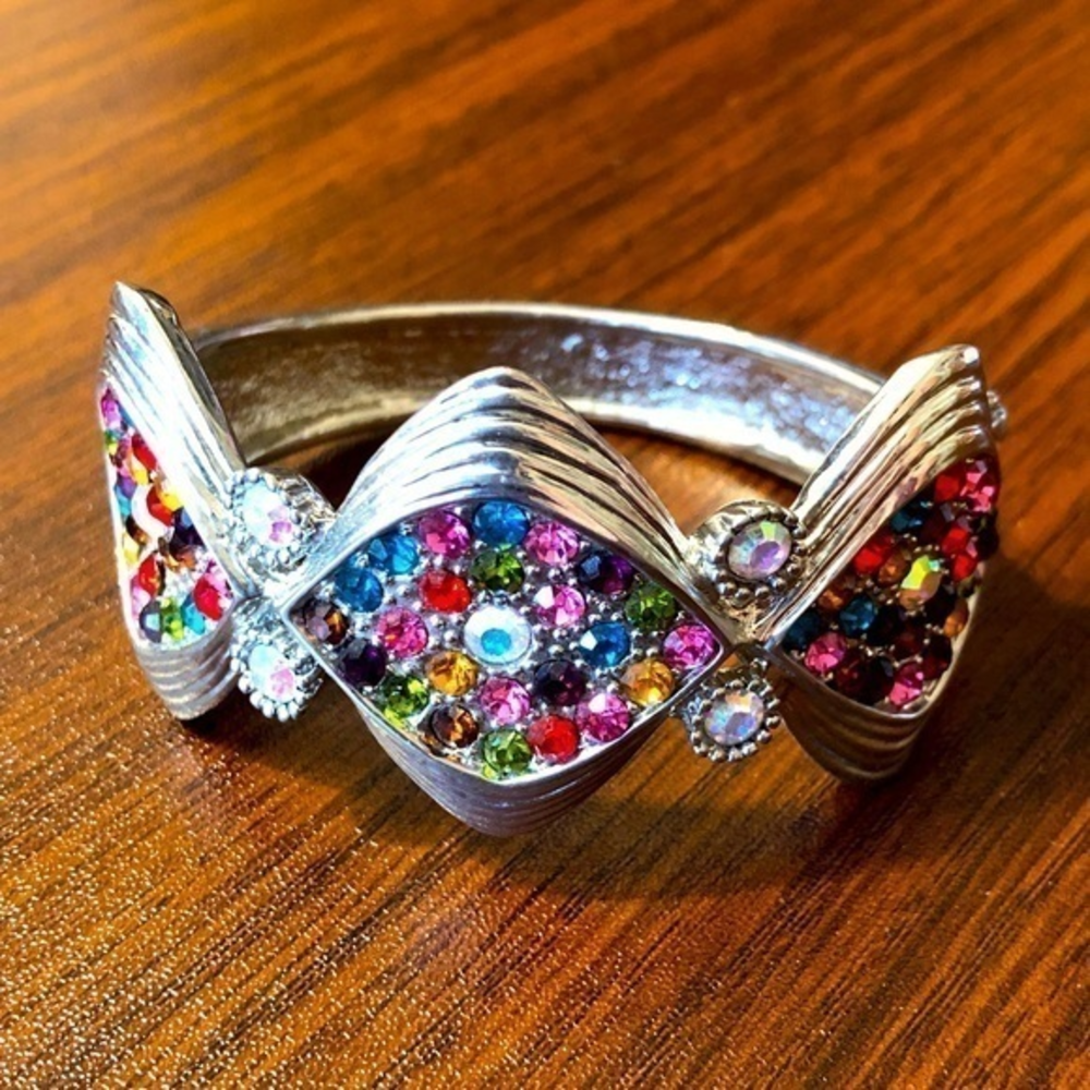 Chunky colorful‎ rhinestone bracelet
